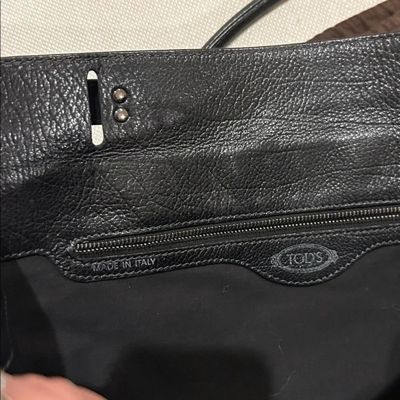 TODS Vintage Black Italian Leather Ring-Handled Satchel - Picture 16 of 16